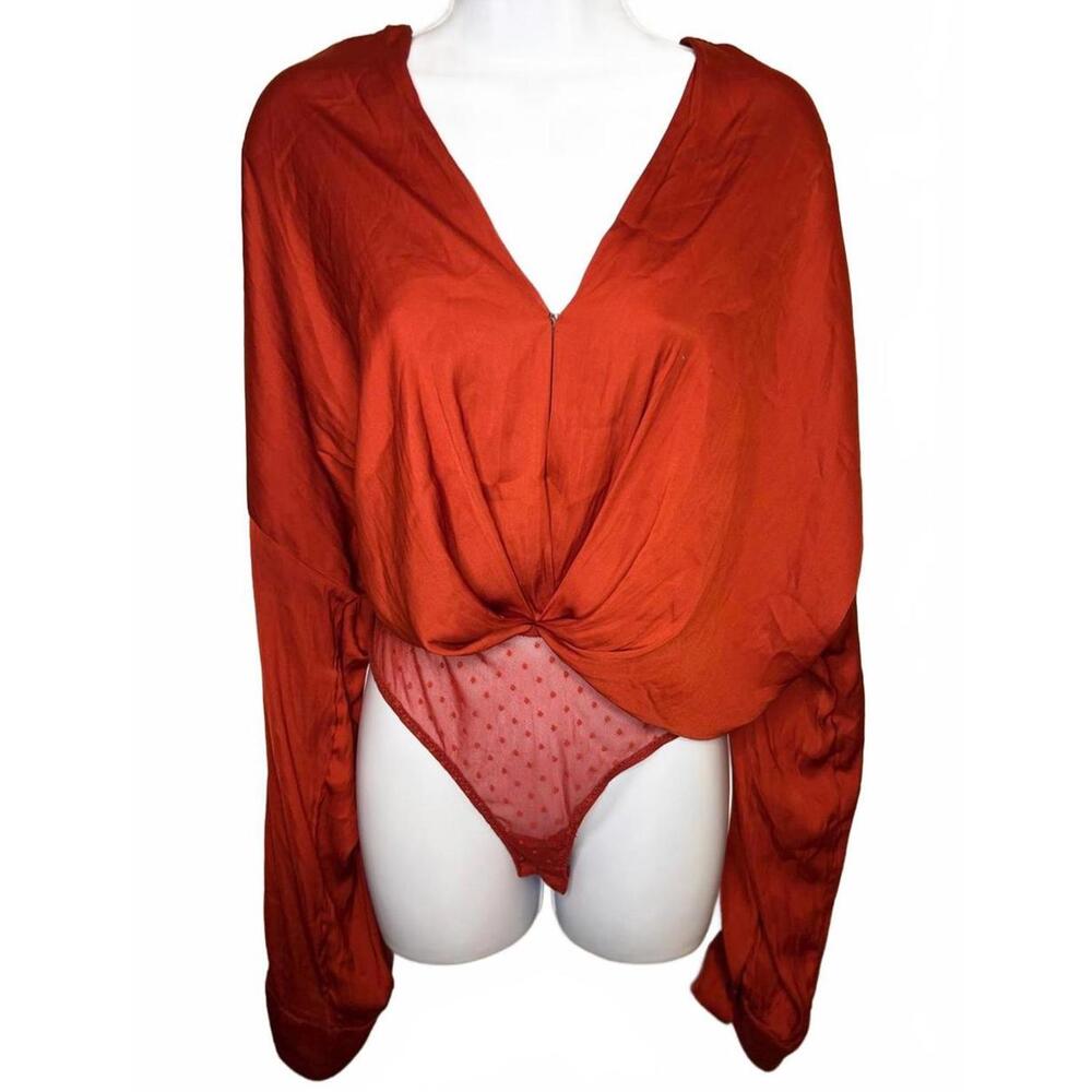 INTIMATELY FREE PEOPLE Twist-Front Bodysuit|Whimsigoth Boho Chic Romantic-M